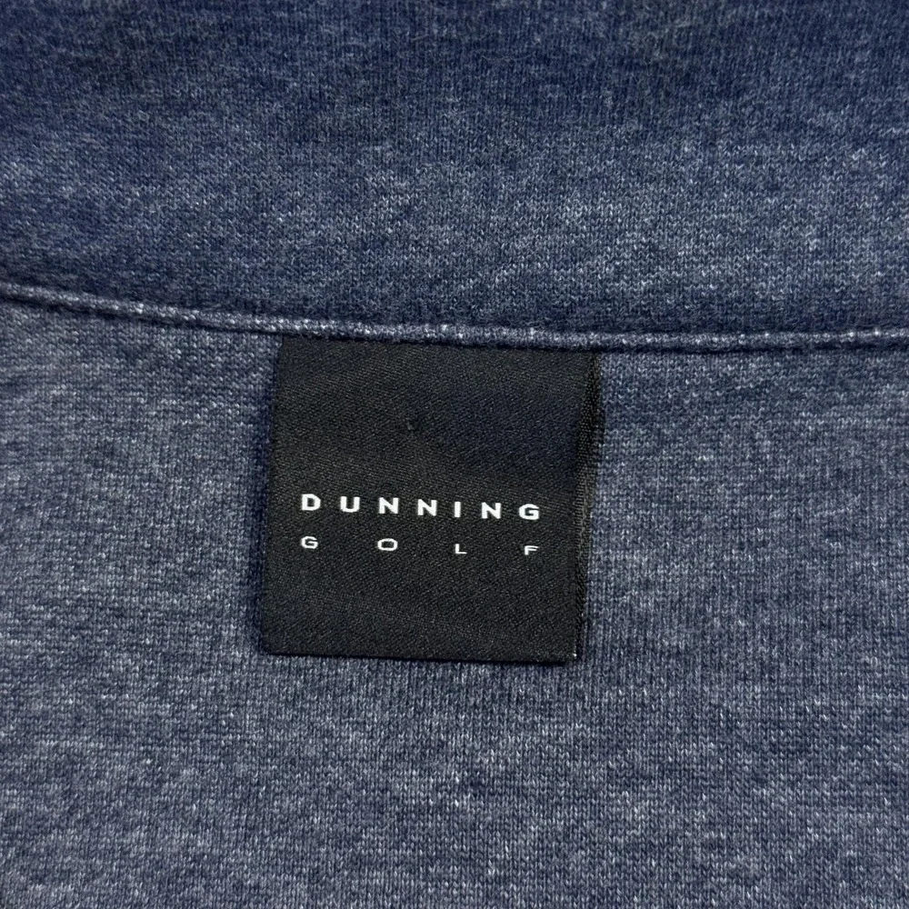 Dunning Sweater Vest Mens Medium Blue 1/4 Zip Mock‎ Neck Golf Pullover Knit